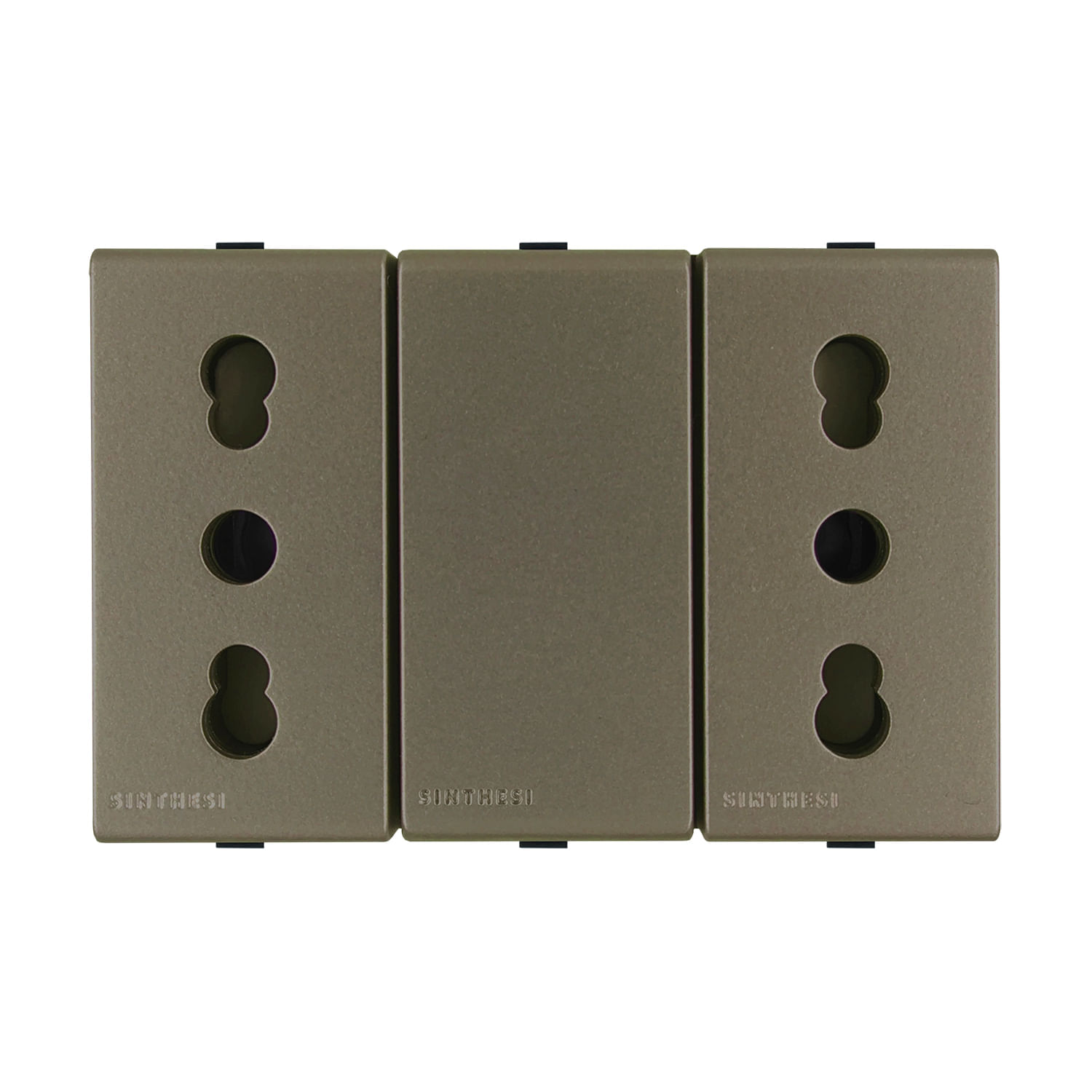 Módulo Tomacorriente Duplex 10/16A 250V 2P+T S44 Arena 443513 — Sinthesi — Sinthesi