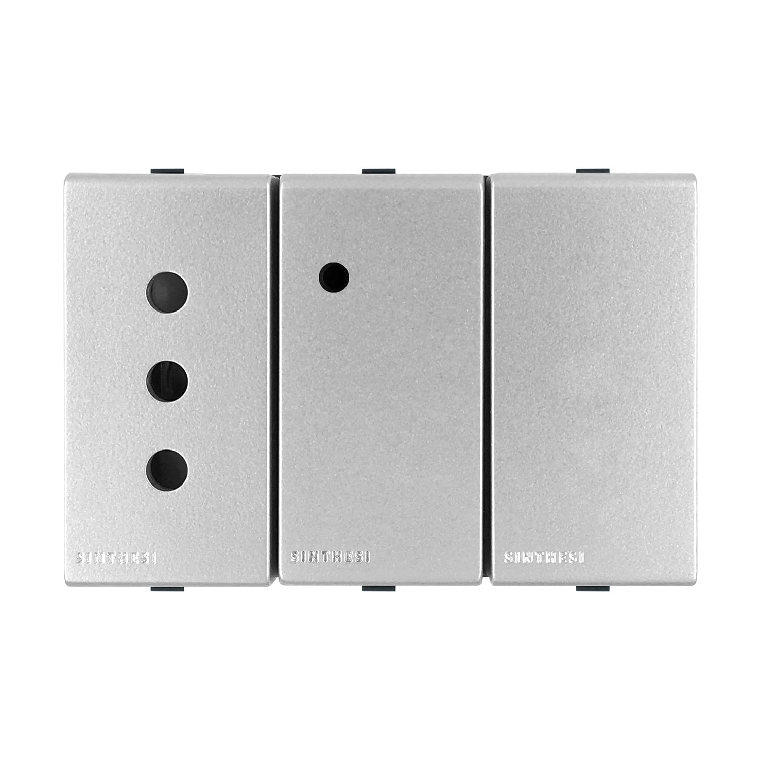 Módulo Enchufe Smartswitch Wifi 2.4GHZ 10A 250V 2P+T S44 Plata 445512 — Sinthesi — Sinthesi