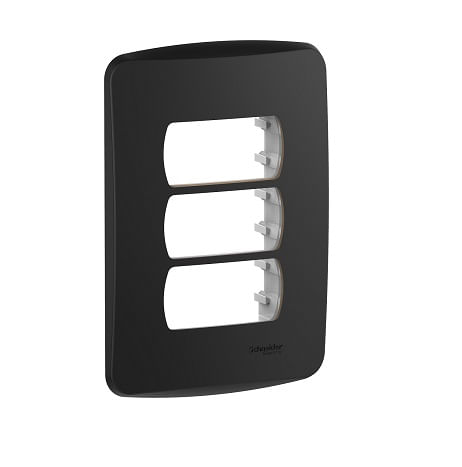 Placa 3 Puestos Con Soporte Metal Grafito Miluz S3B77139 (688148) — SCHNEIDER ELECTRIC