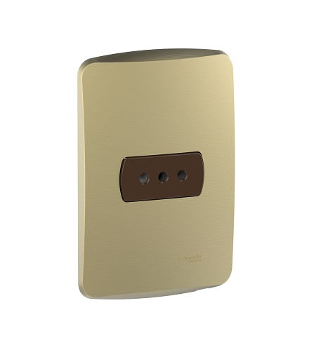 Enchufe Simple 2P+T 10A Dorado Armada Miluz S3B60225 (688155) — SCHNEIDER ELECTRIC