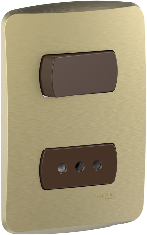 Interruptor 9/12 + Enchufe 10A 250V Dorado Armada Miluz S3B69105 (688160) — SCHNEIDER ELECTRIC
