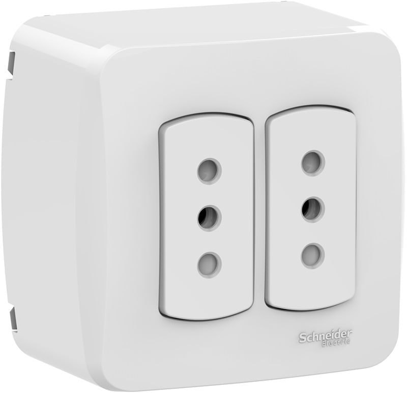 Casquete Armado con Enchufe Doble 10A 250V Blanco Miluz S3B66470 (688170) — SCHNEIDER ELECTRIC
