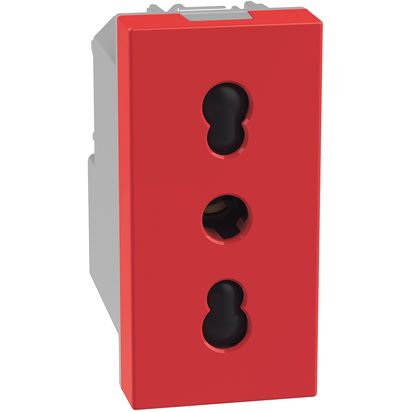 Módulo Toma Corriente 2P+T 10/16A Rojo J4180R — BTicino — BTicino
