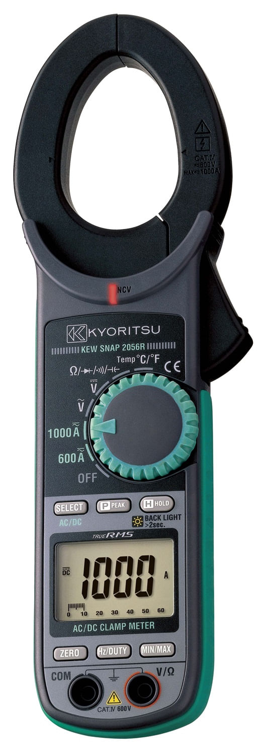 Amperimetro Tenaza 1000A AC/DC Rms 600V Cat 4 Kew 2056R Kyoritsu (704287) — Kyoritsu