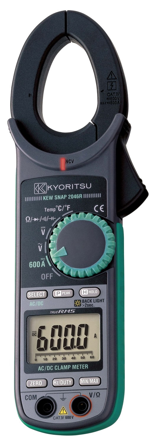 Amperimetro Tenaza 600A AC/DC Rms 600V Cat 4 Kew 2046R Kyoritsu (770023) — Kyoritsu