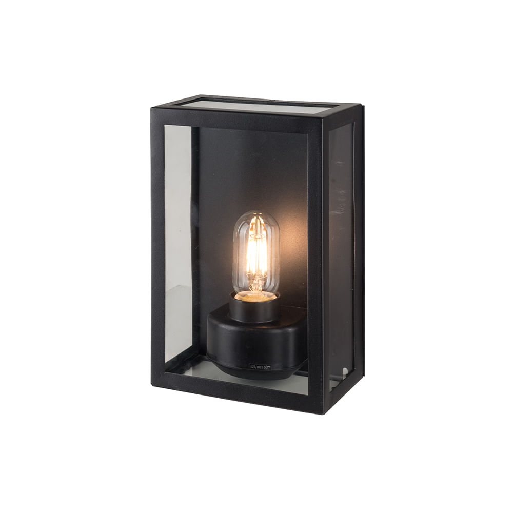 Aplique Exterior Varina Glass Negro — Bp — BP