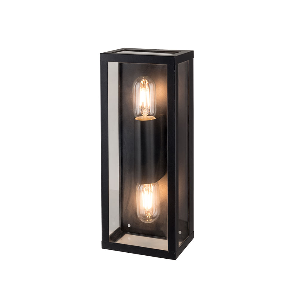 Aplique Exterior Varina Glass Bidireccional Negro — Bp — BP