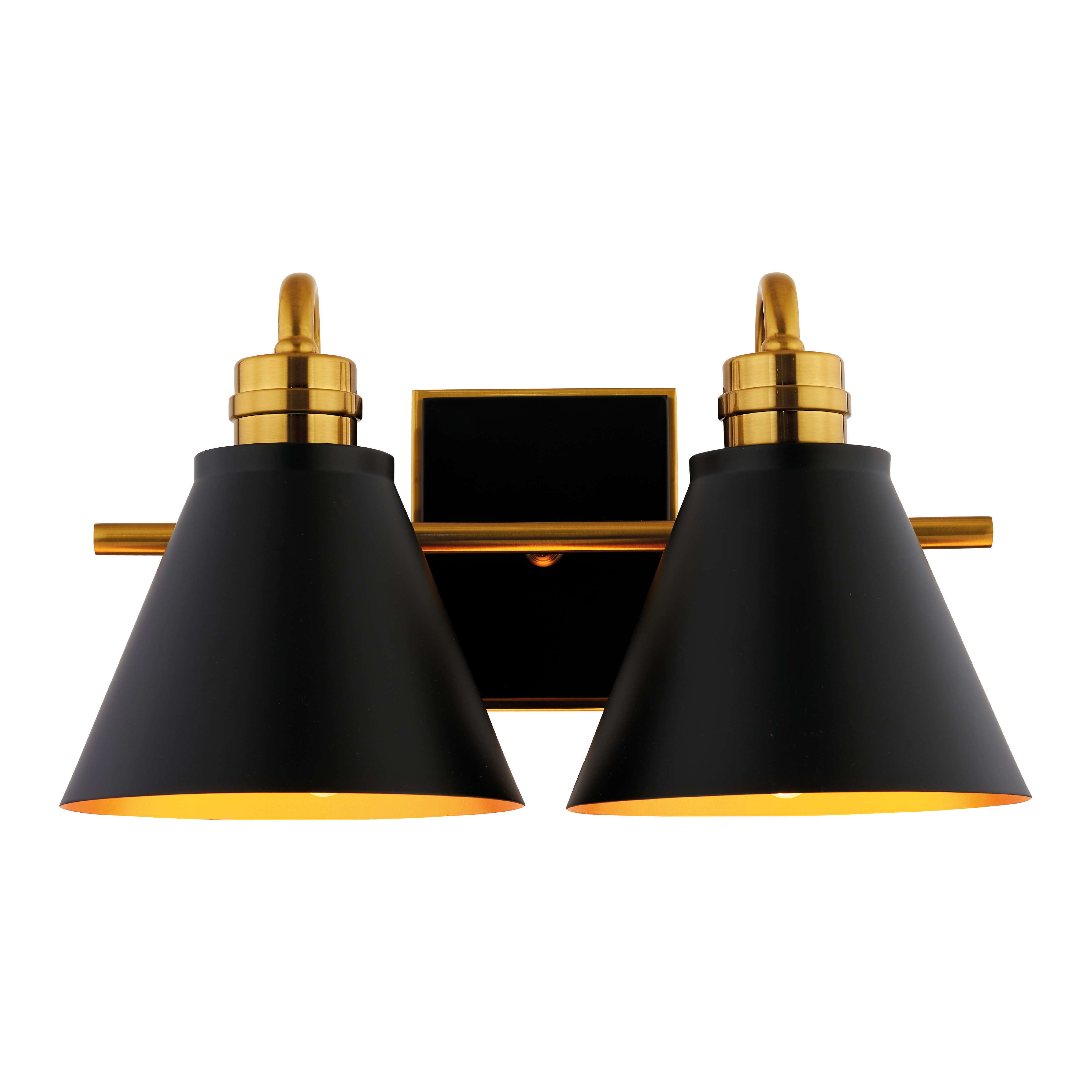 Aplique Vintage Pharos 2 Luces Negro/dorado — Bp — BP
