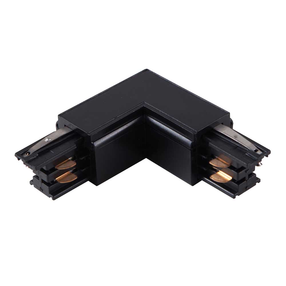 Conector L Derecho para Riel 3 Fases Negro — Bp — BP