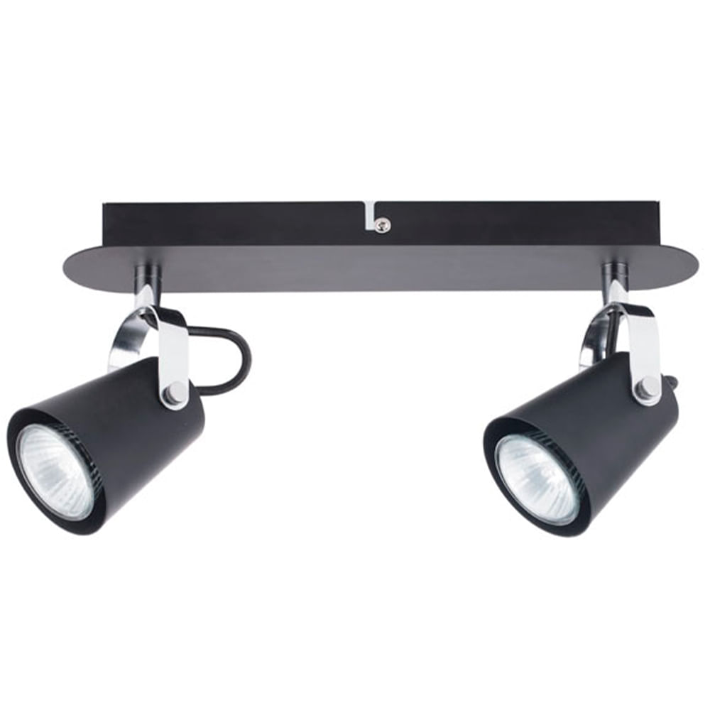 Foco Sobrepuesto Aurus 2 Luces Negro Mate — Bp — BP
