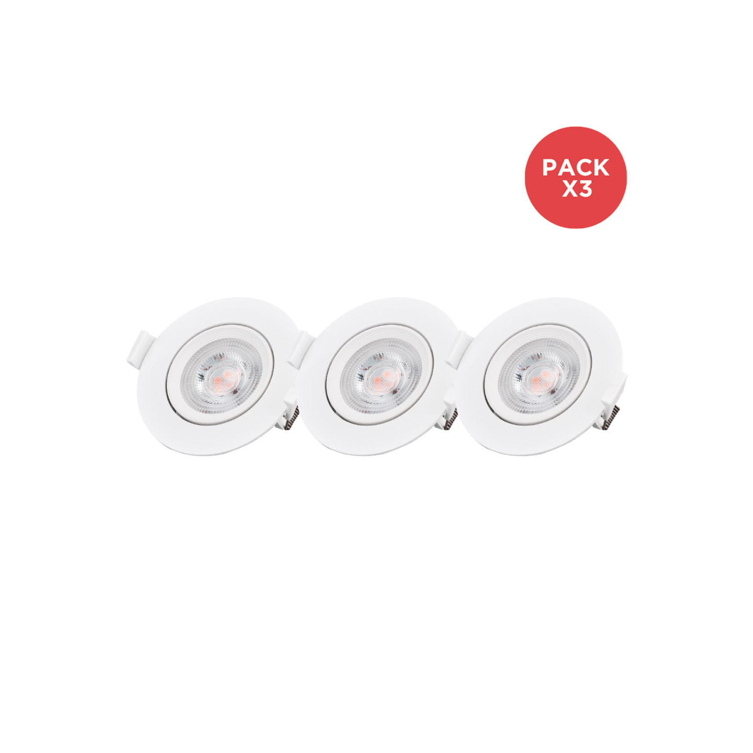 Pack 3 Focos Empotrados Basculante LED 5W Luz Neutra Blanco — Bp — BP
