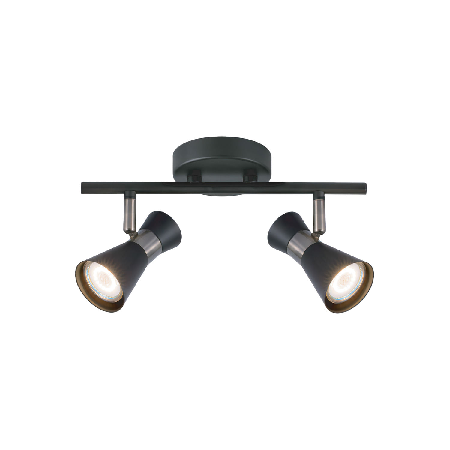 Foco Sobrepuesto Zeny 2 Luces Negro Mate — Bp — BP