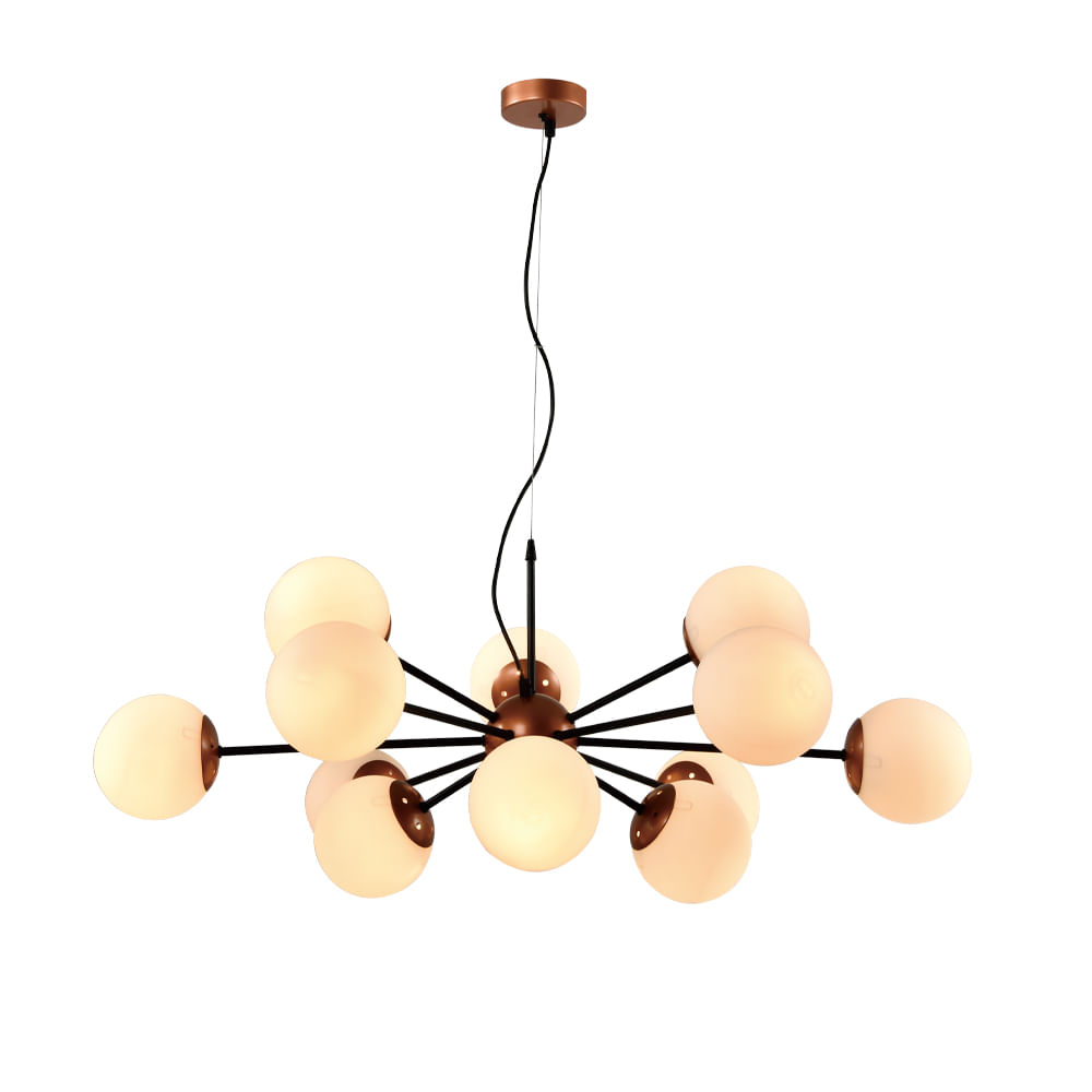 Lámpara Colgante Donata 12 Luces Cobre Glass — Bp — BP