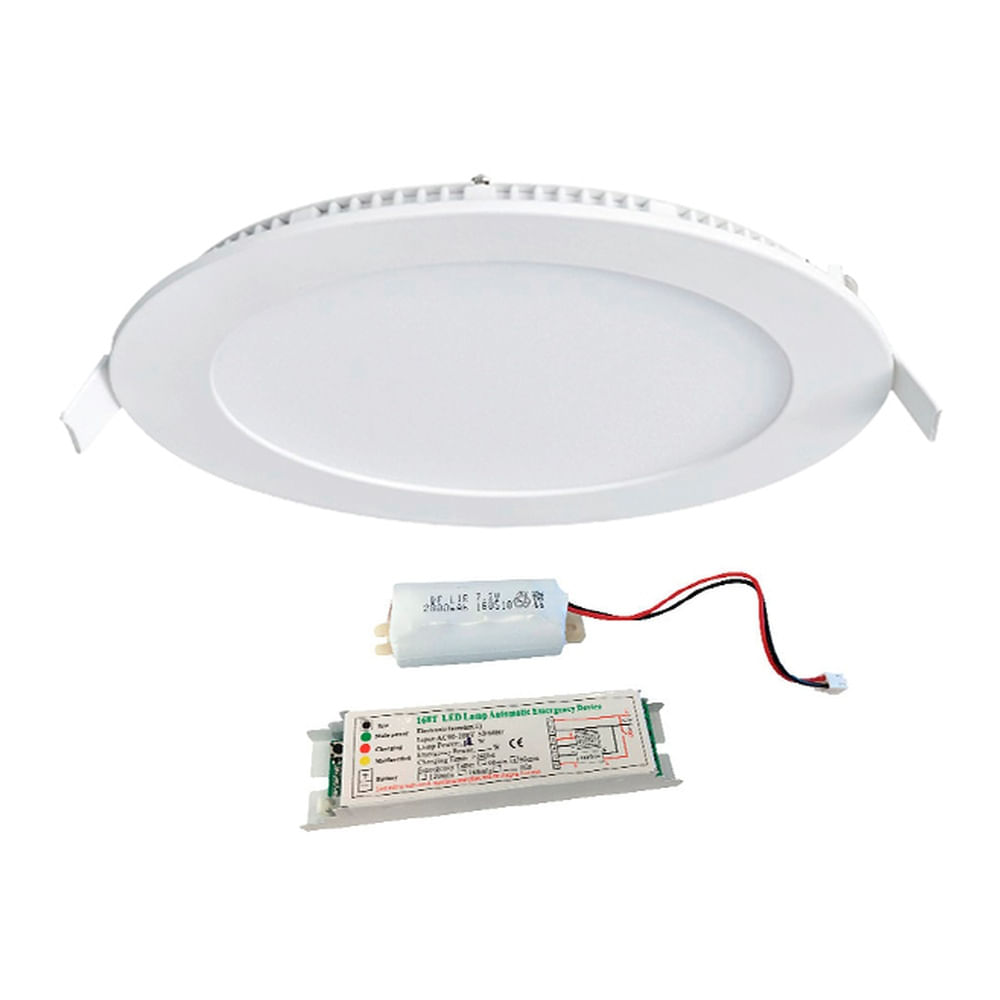 Panel LED 18W 4000K Empotrado D22.5cm + Kit Emergencia — Bp — BP