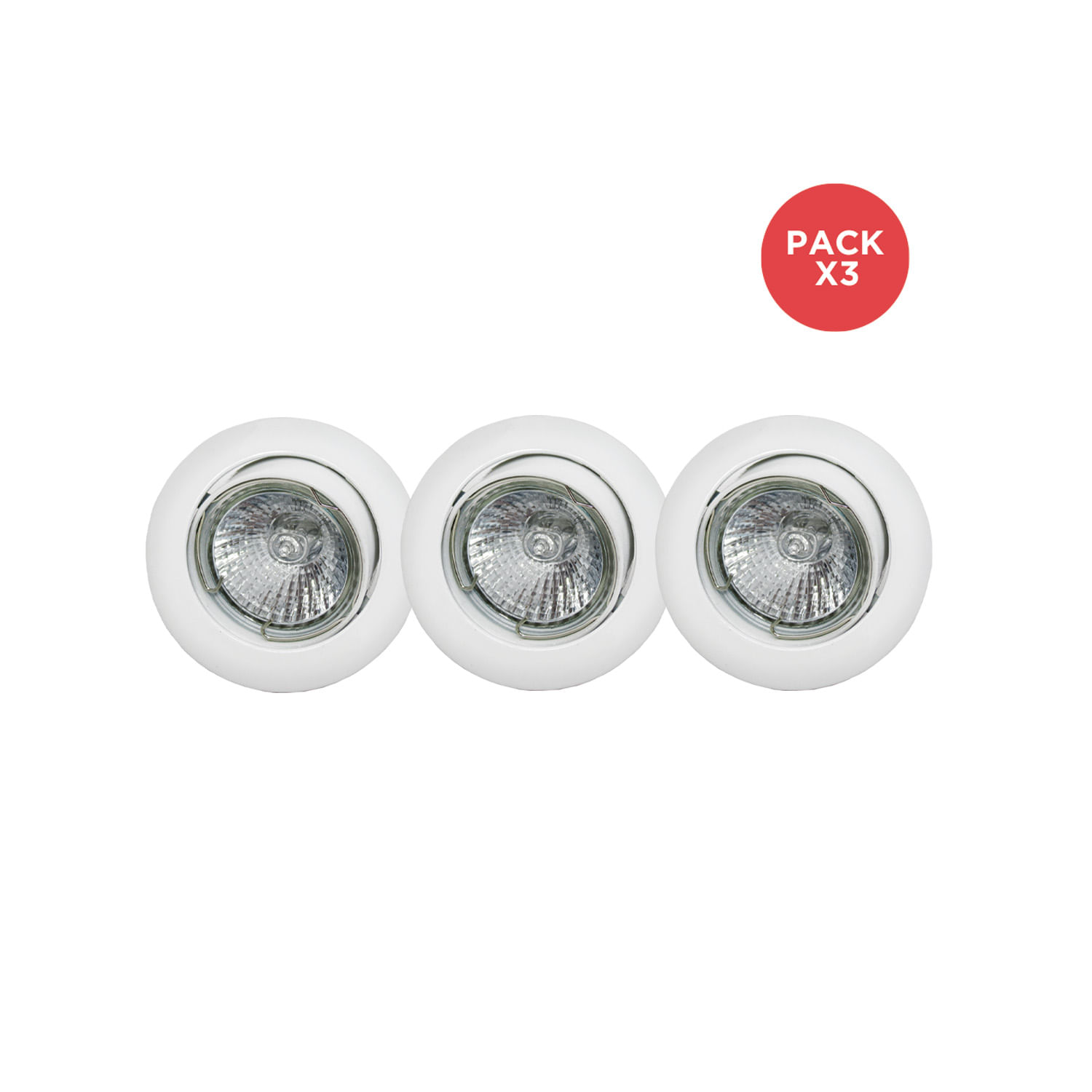 Pack 3 Foco Empotrado Basculante Aluminio Blanco — Bp — BP