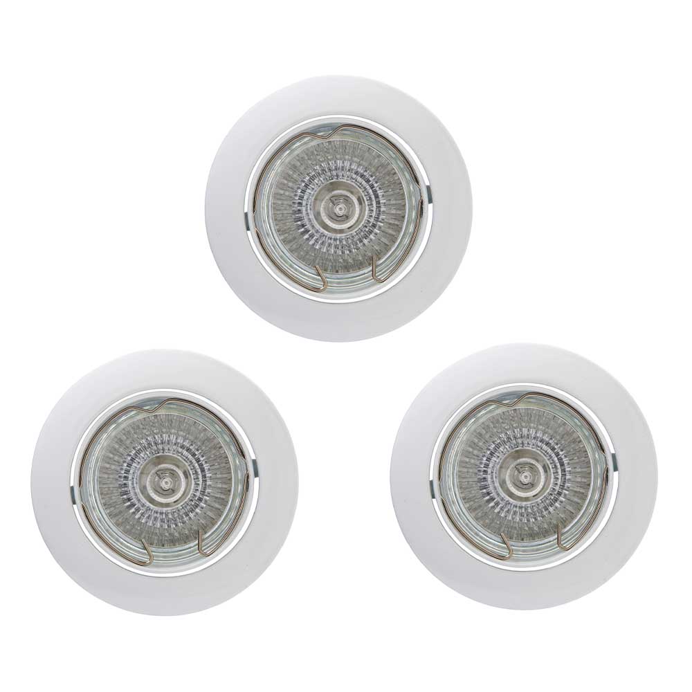 Pack 3 Focos Empotrado Fijo Aluminio Blanco — Bp — BP