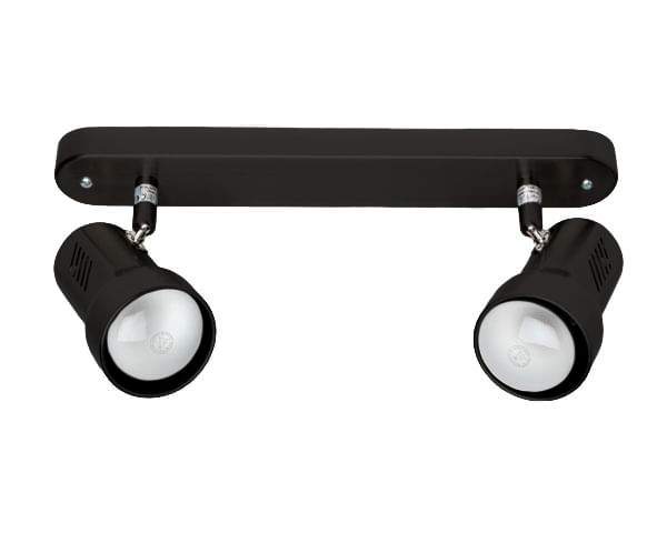 Foco Sobrepuesto 2 Luces R63 Negro — Bp — BP