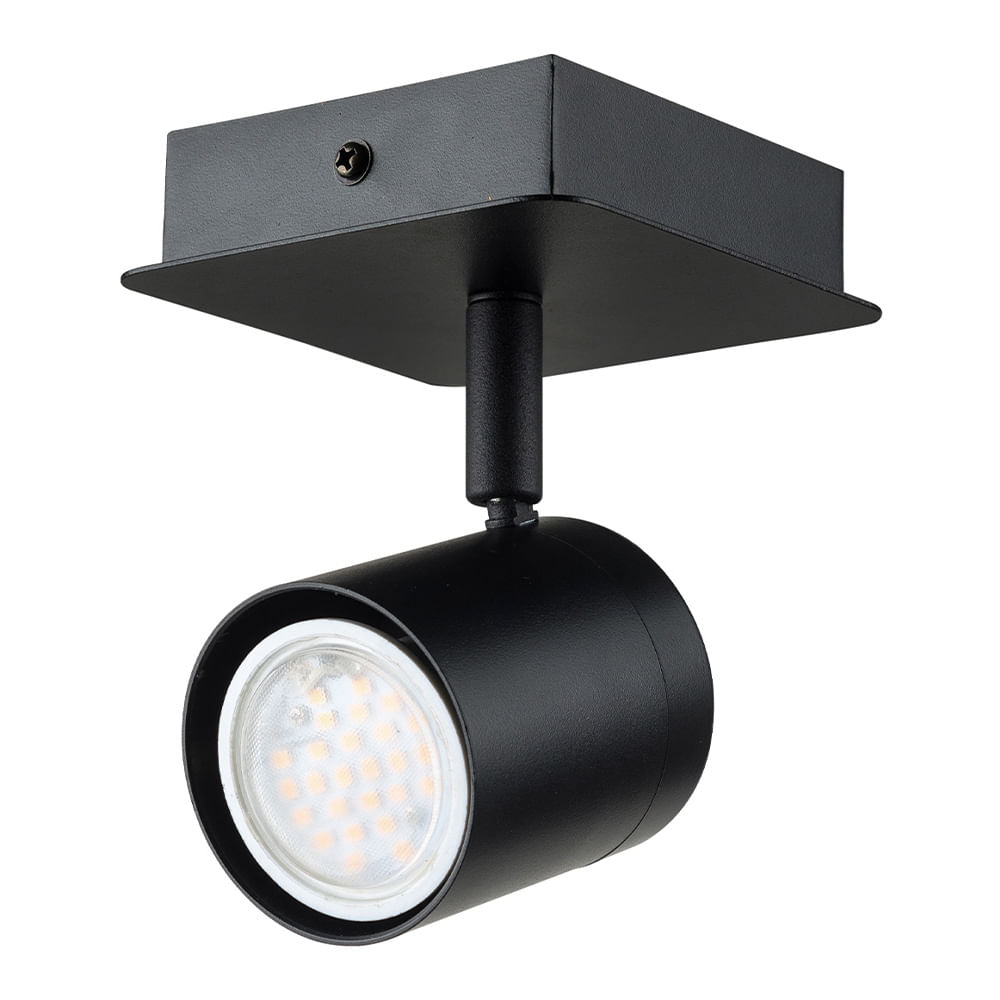 Foco Sobrepuesto 1 Luz Cil Iii Negro Mate IP44 GU10 — Bp — BP