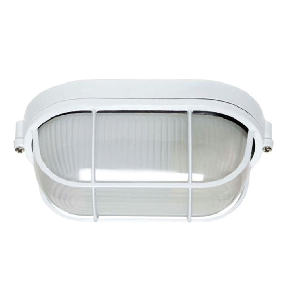 Plafón Tortuga Aluminio Oval Reja Blanca — Bp — BP