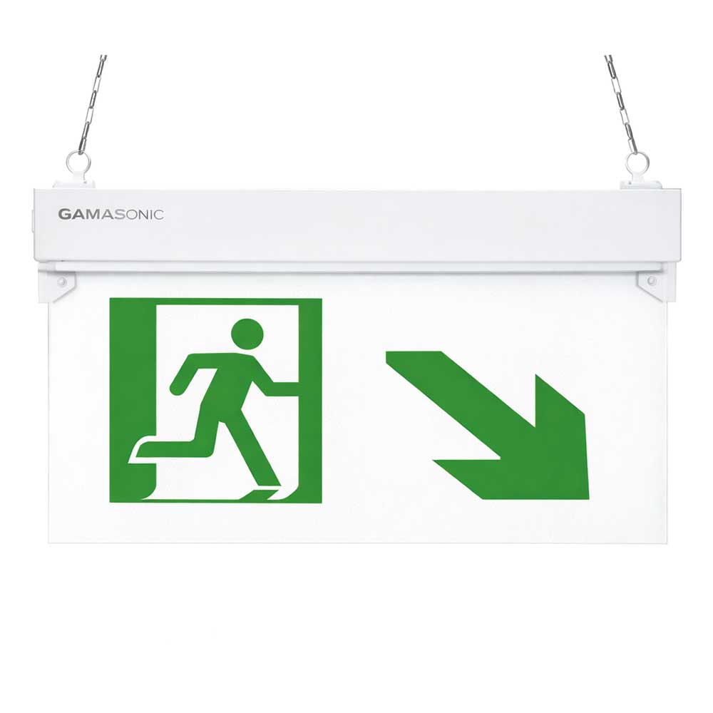Señaletica de Emergencia Letras Verde Hombre Escalera Abajo — Gamasonic — Gamasonic