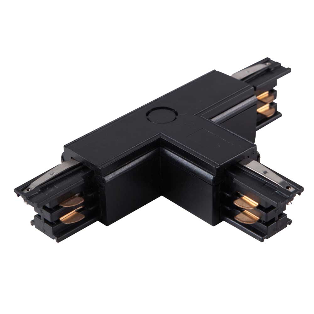 Conector T Izq para Riel 3F Negro — Bp — BP