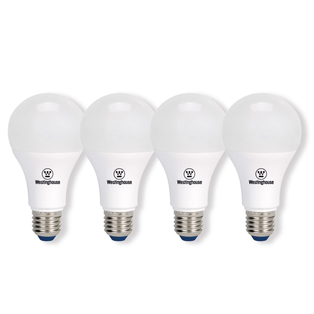 Pack X4 Ampolleta LED A60 9W Luz Blanco Frío E27 — Westinghouse — Westinghouse