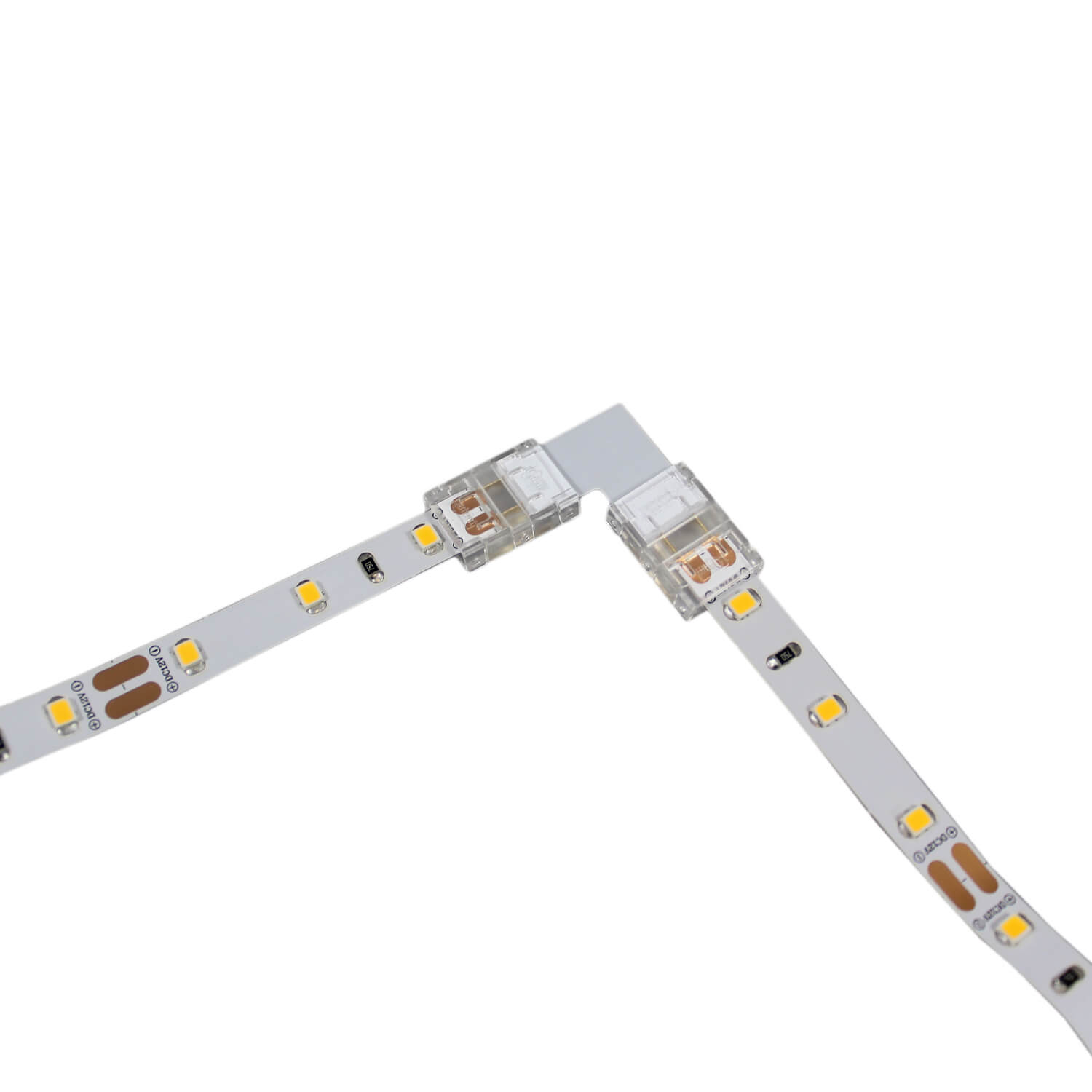 Conector Removible L 90° Tipo Clip para Cinta Transparente 10mm