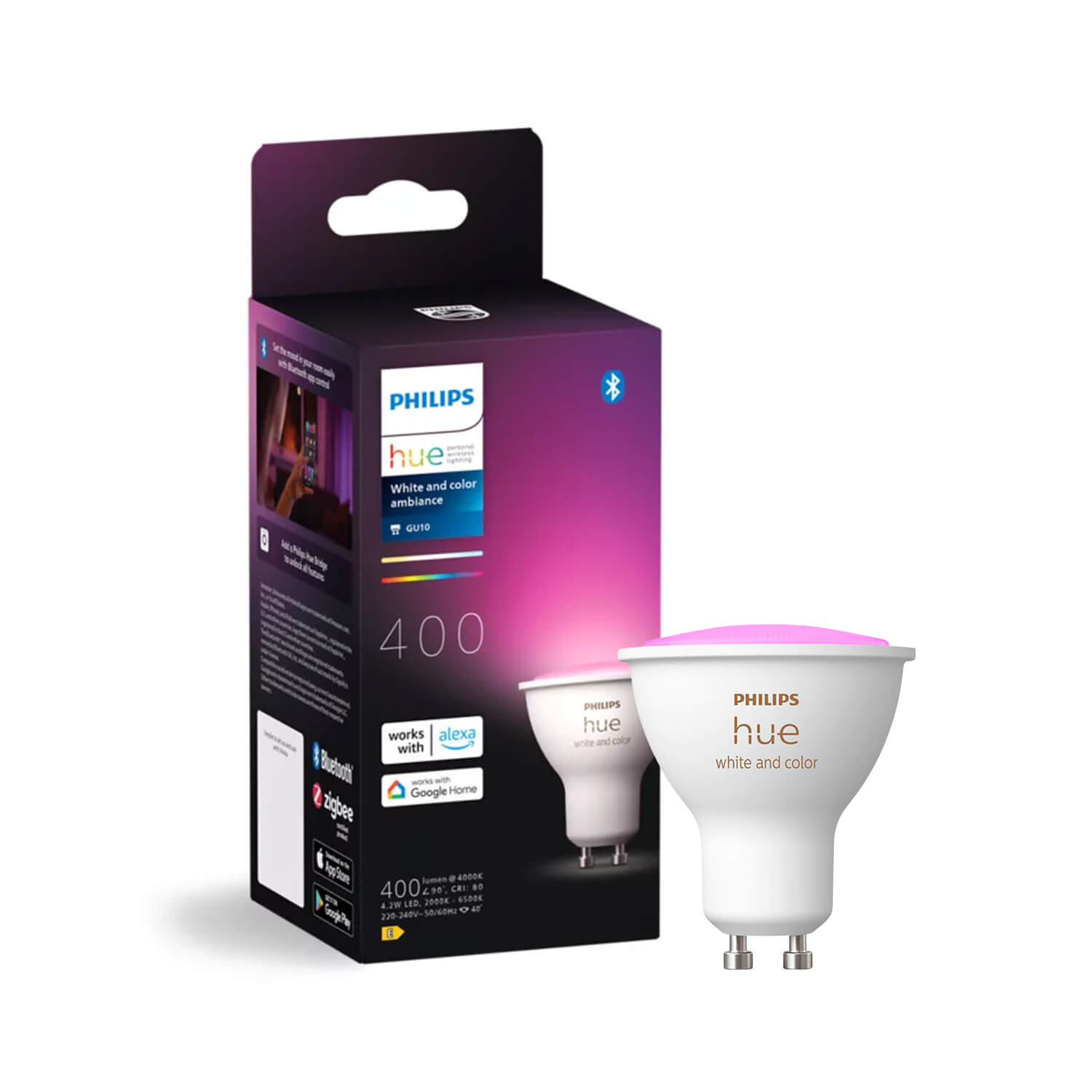 Ampolleta LED Hue RGB 4.2W 3000K GU10 N10100984 Philips — Philips