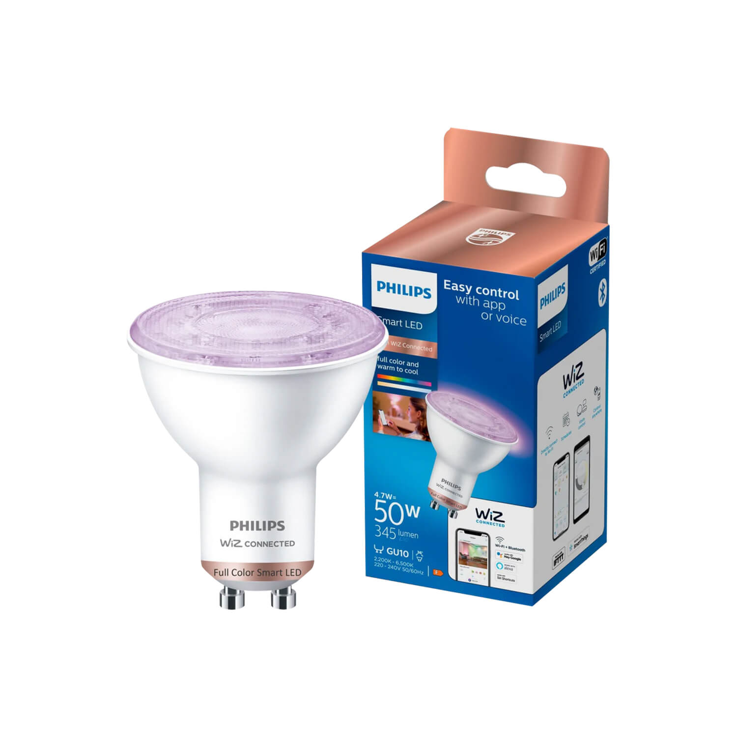 Ampolleta Inteligente Wiz Wifi GU10 4.7W RGB — Philips — Philips