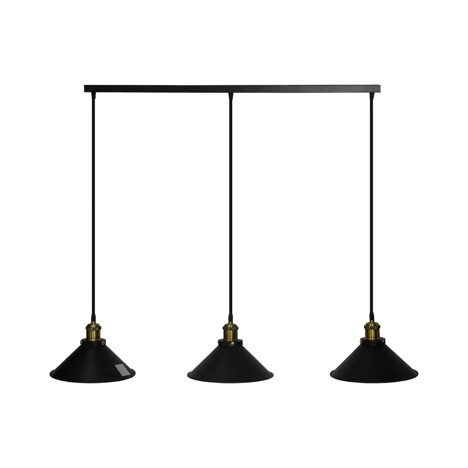 Set 3 Lámparas Colgantes Negras (sin Ampolletas E27)