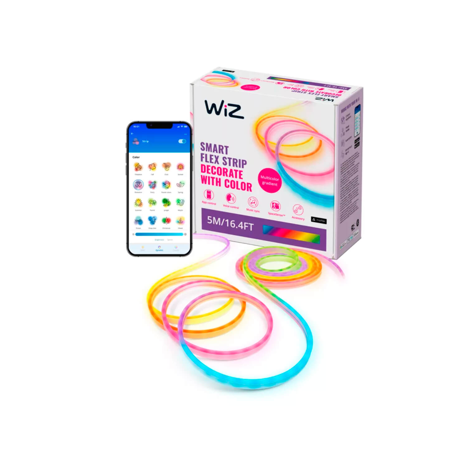 Cinta LED Neon Smart Flex Tipo C 22W 5 Metros Rgbic — Wiz — Wiz