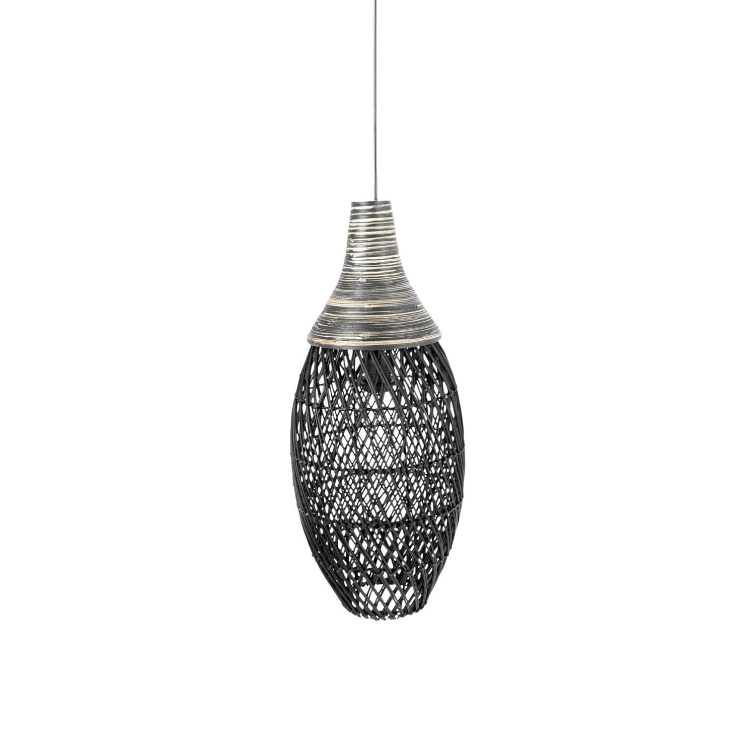 Lámpara Colgante Rattan Dén Vietcoo Vietnam (sin Ampolleta E27)