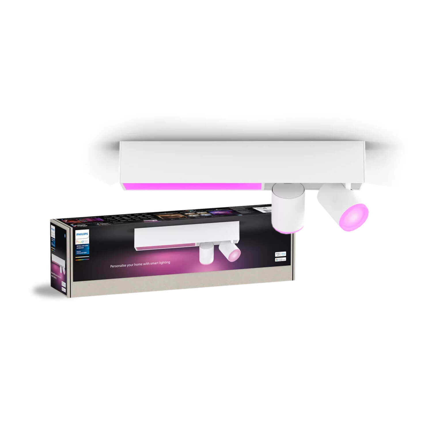 ApliquÉ Hue Centris de Dos Focos 4.2W RGB H12.8 8.5x40.8cm — Philips — Philips