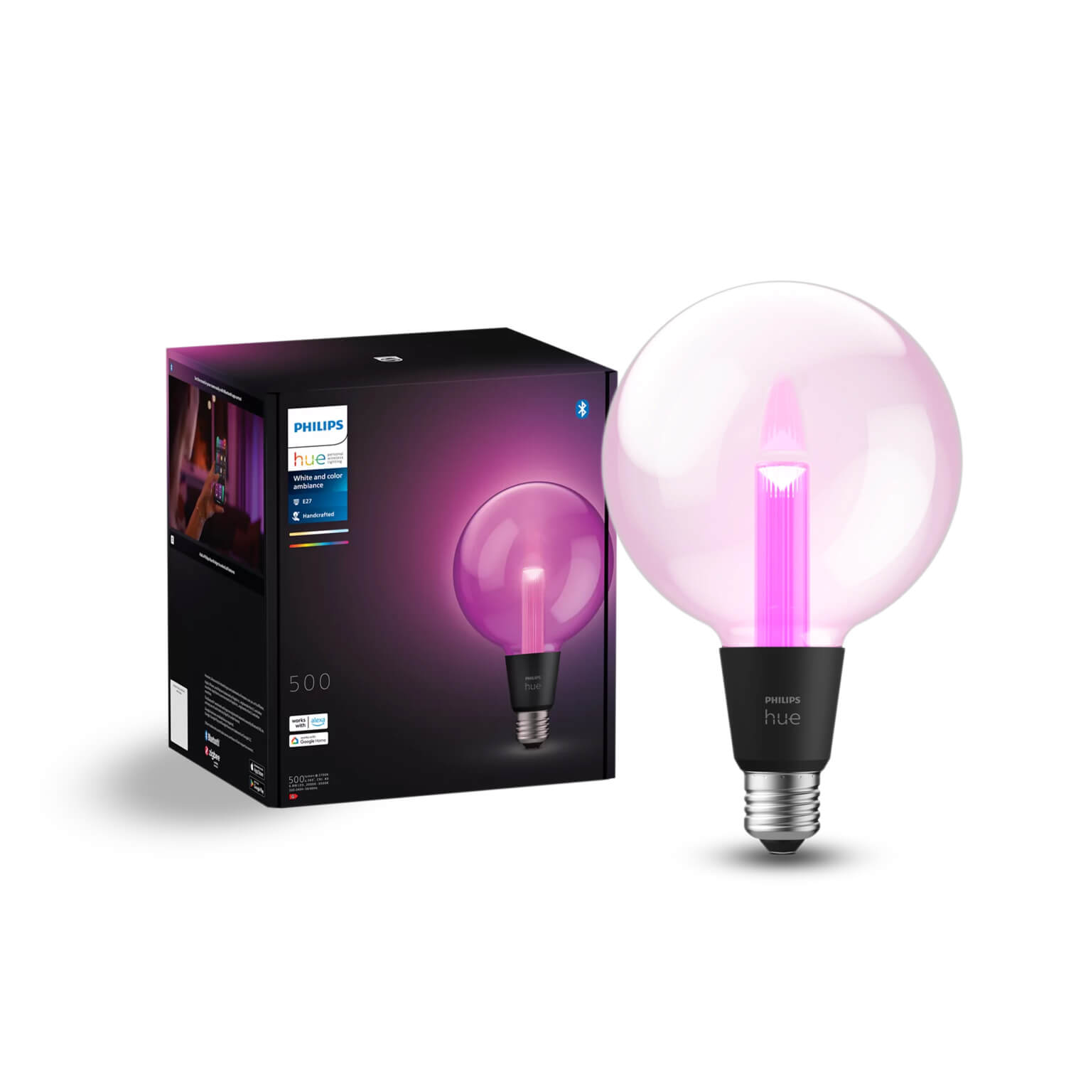Ampolleta Inteligente E27 Hue Globo Xl G125 6.8W Luz Cálida a Luz Fría y RGB — Philips — Philips
