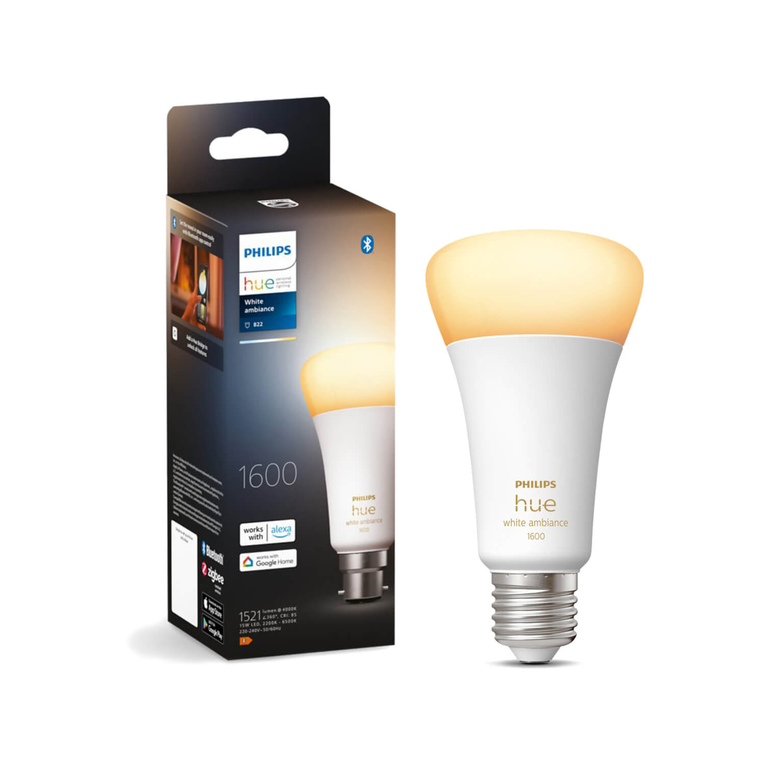 Ampolleta Inteligente Bluetooth E27 Hue White 13W Luz Cálida a Luz Fría — Philips — Philips
