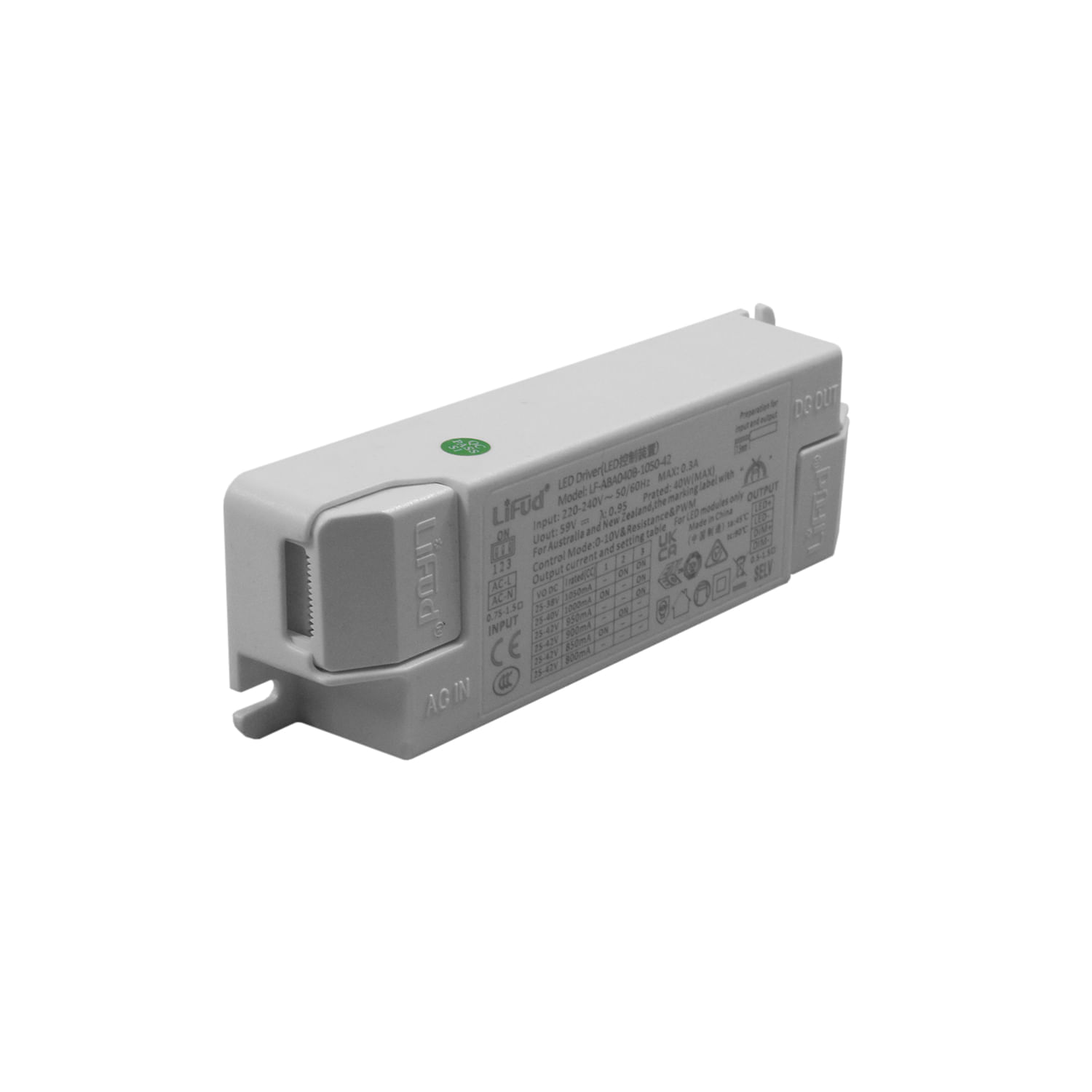 Driver Dimeable 0-10V 40W IP20mA 1050