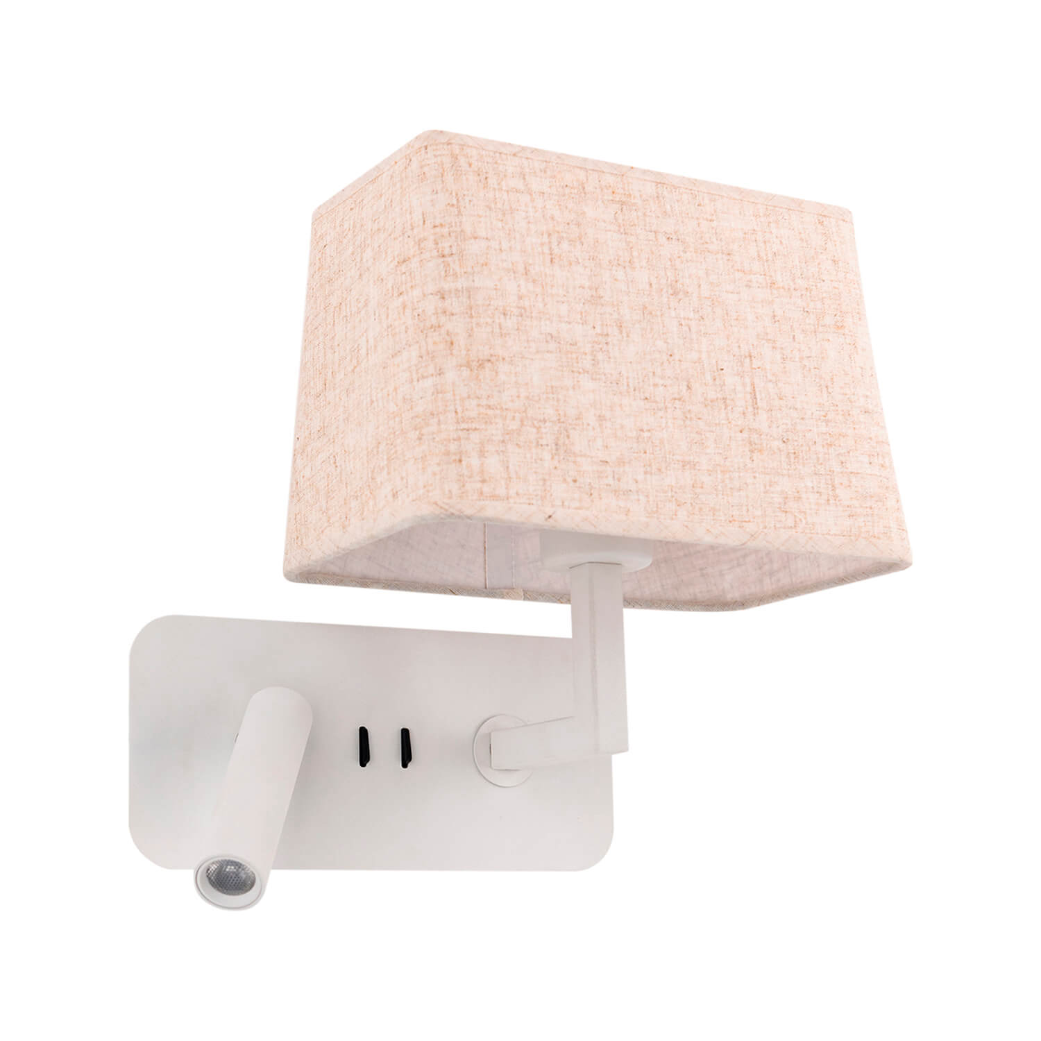 ApliquÉ Muro Hotel USB (sin Ampolleta E27) + Dirigible 3W Luz Cálida