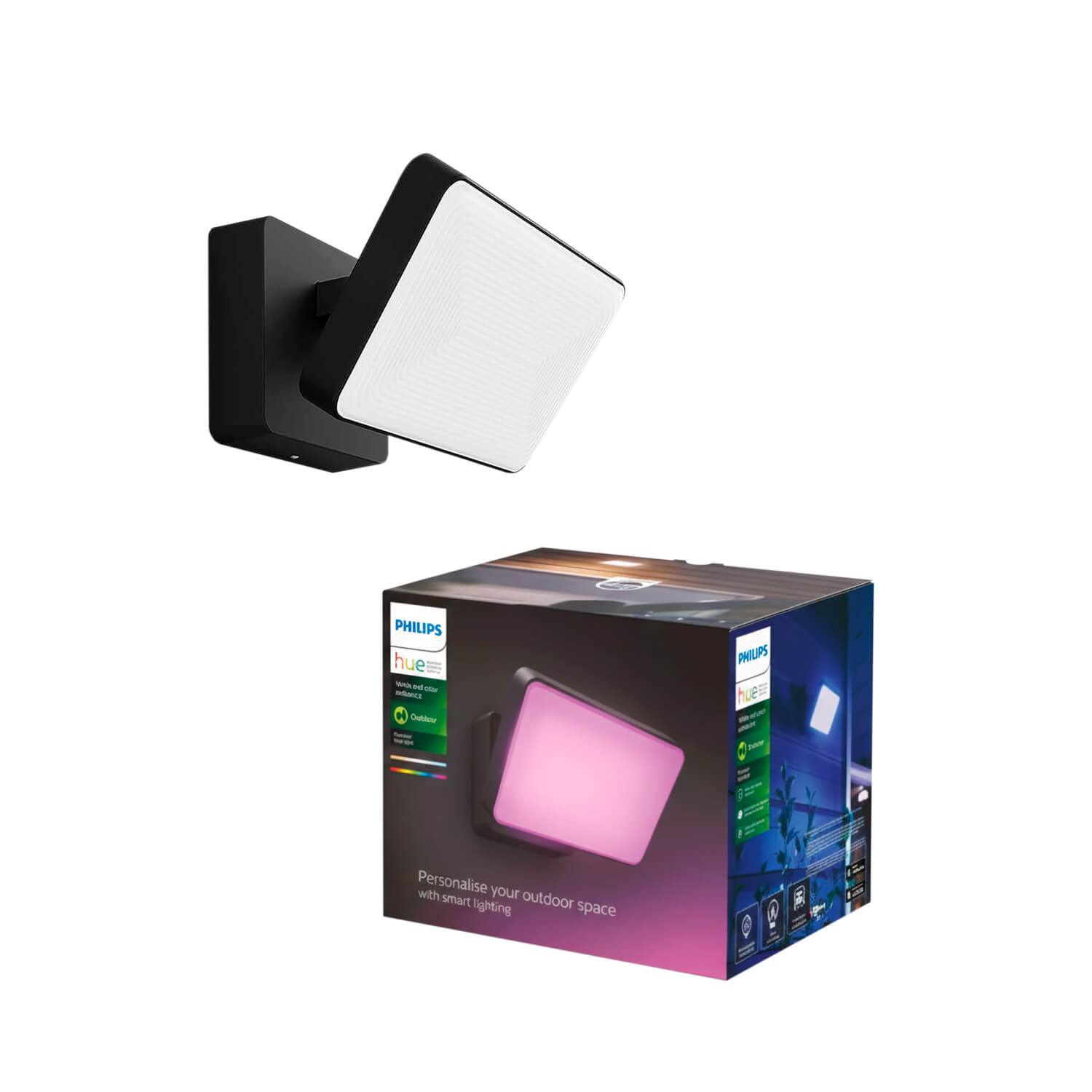 ApliquÉ Proyector Hue Discover 15W Luz Cálida a Fría y RGB IP44 — Philips — Philips