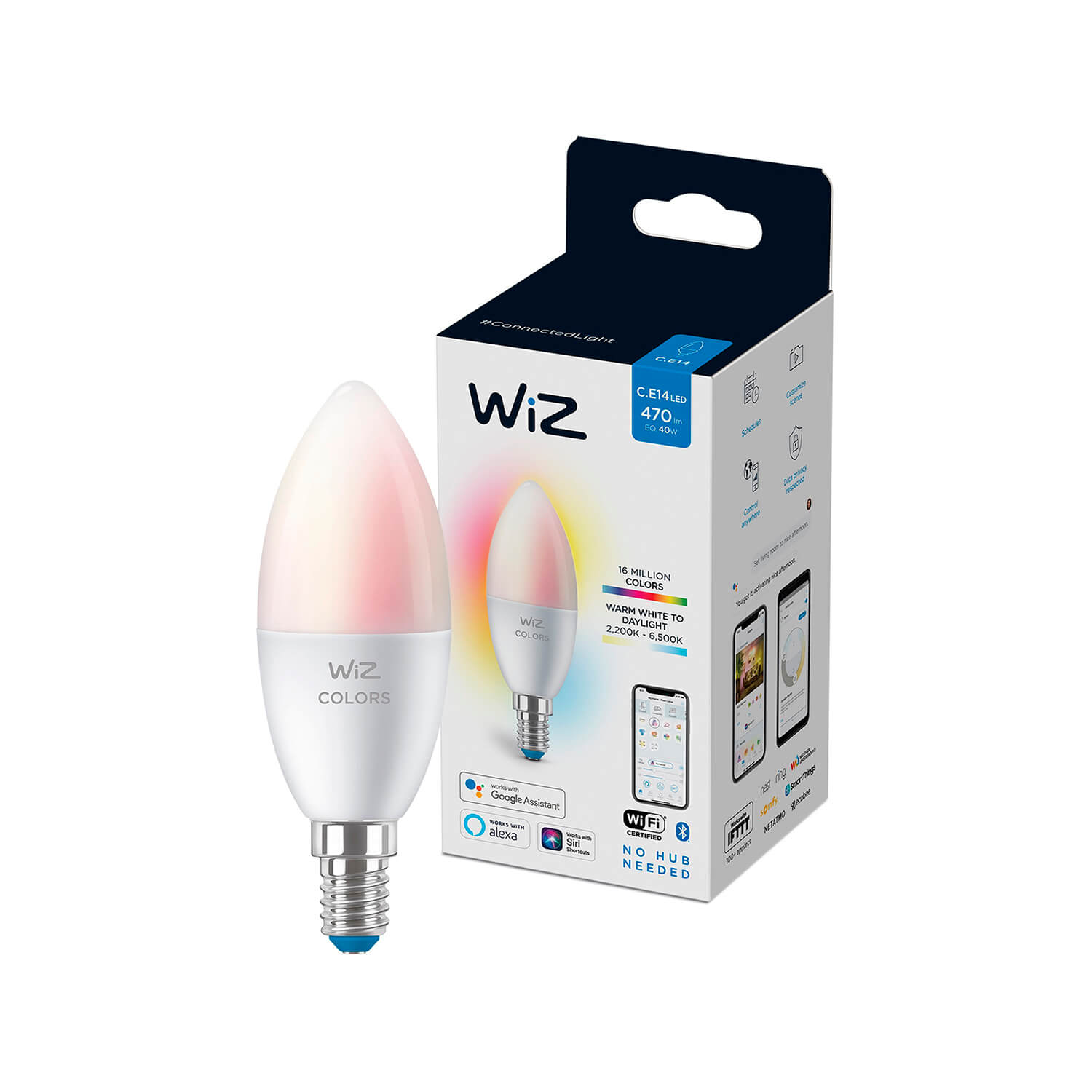 Ampolleta LED WIZ RGB 4.9W E14 INTELIGENTE — Wiz