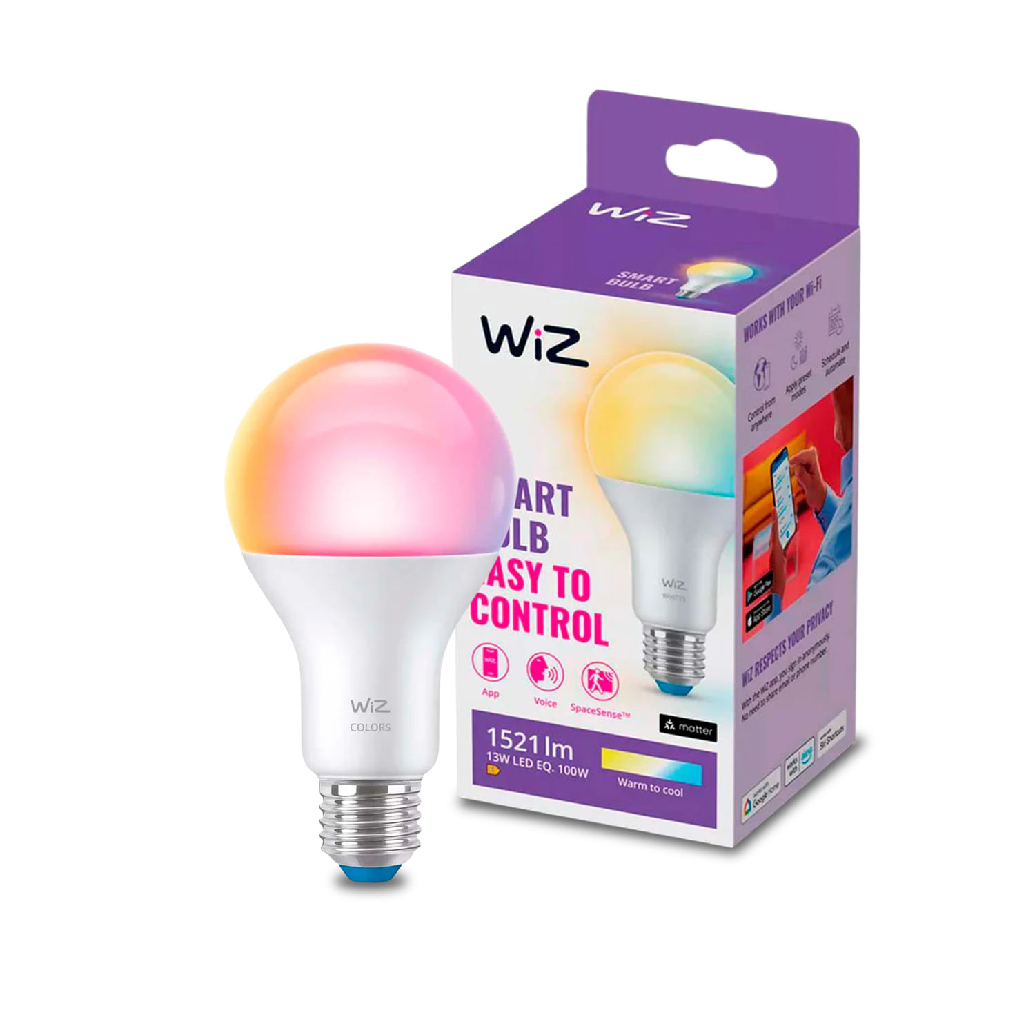 Ampolleta LED WIZ RGB 13W E27 INTELIGENTE — Wiz