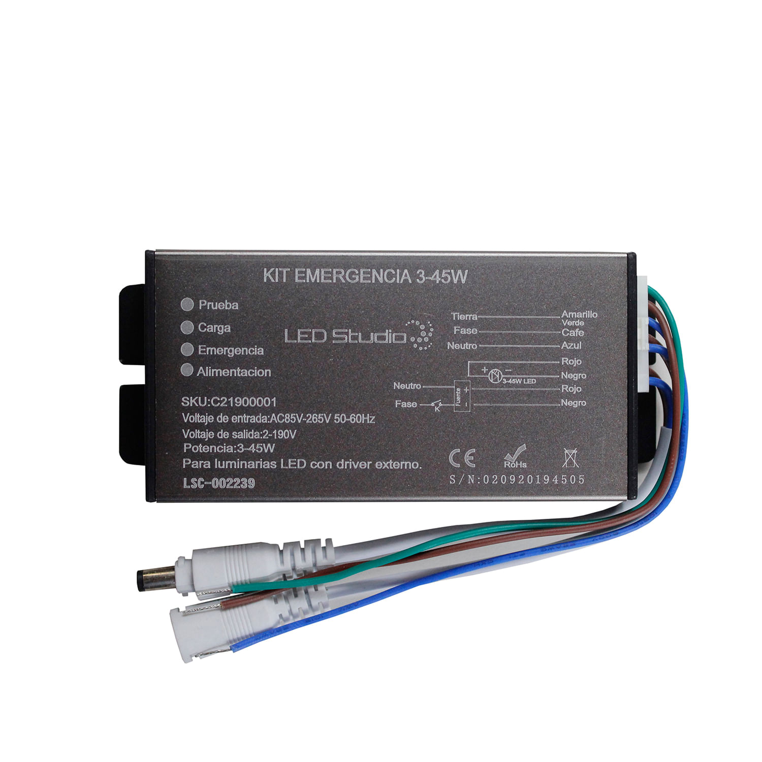 Driver de Emergencia Externo 3W a 45W IP30