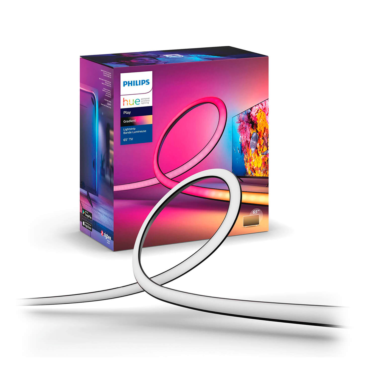 Cinta LED Hue Play Gradient para Tv de 65 Pulgadas 20W RGB Cálido a Frío — Philips — Philips