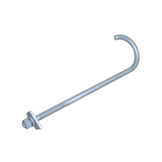 Fijacion acero Galvanizado 1/2X12" para Cañ. 1"