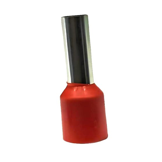 Terminal Ferrul Tubular Simple 10 mm2 Rojo