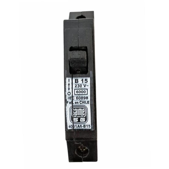 Interruptor automático1x15A curva B 230V 6kA SAIME riel americano