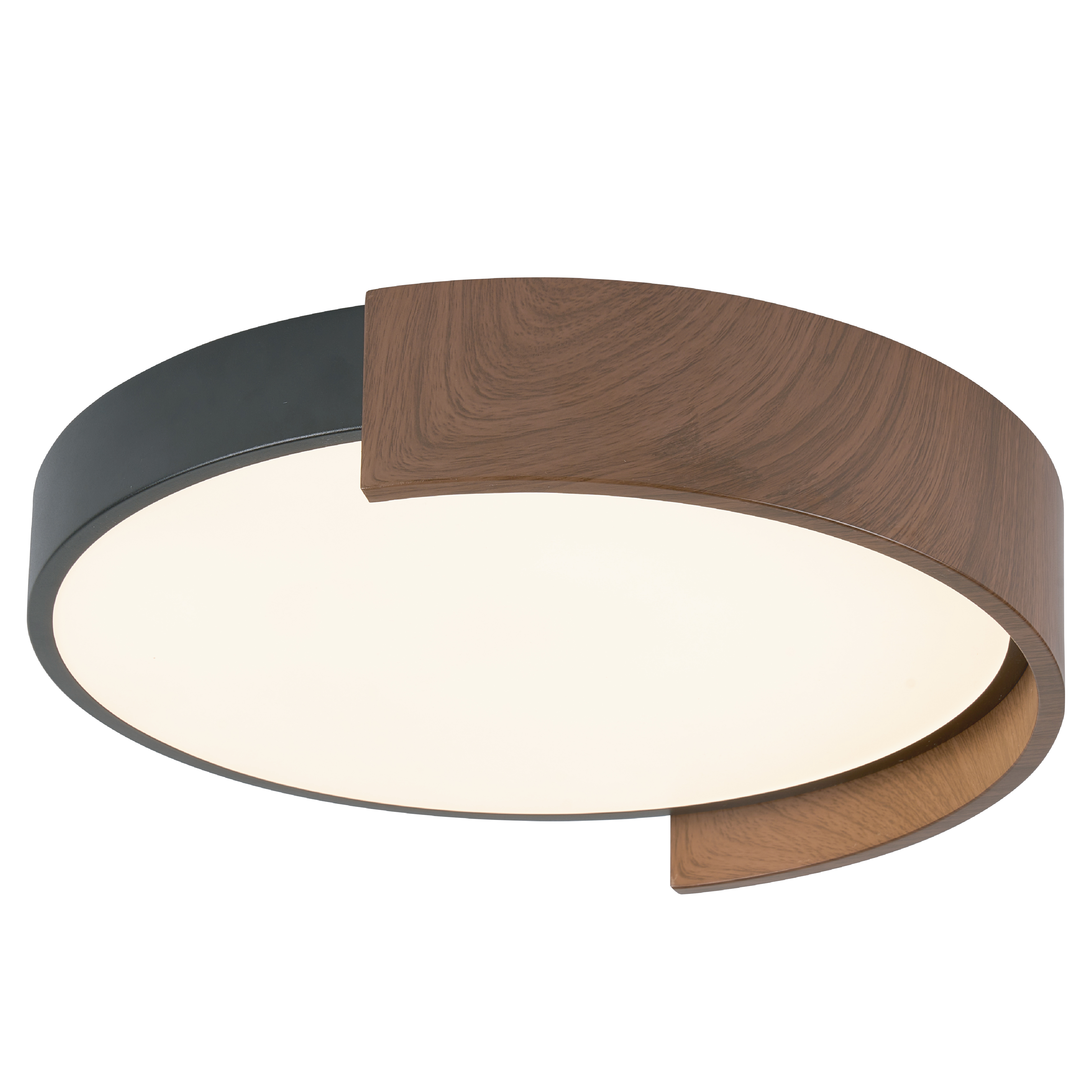Plafon Aura Led Circular Negro Madera — BP