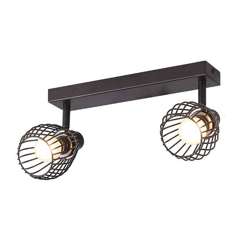 Foco Sobrepuesto Beas 2 Luces Metal Negro Mate — BP