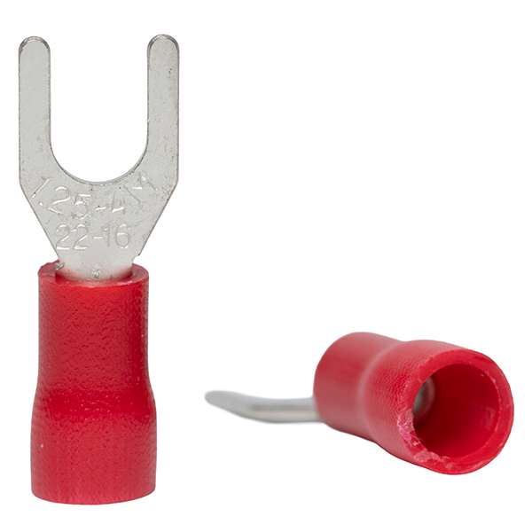 Terminal Horquilla Rojo perf. 4mm (100U) — Tosunlux