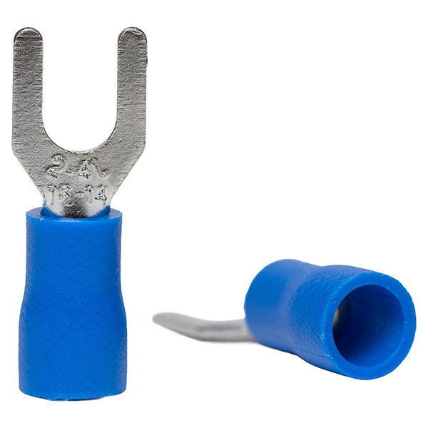 Terminal Horquilla Azul perf. 4mm (100U) — Tosunlux
