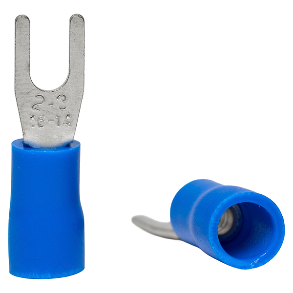 Terminal Horquilla Azul perf. 3mm (100U) — Tosunlux